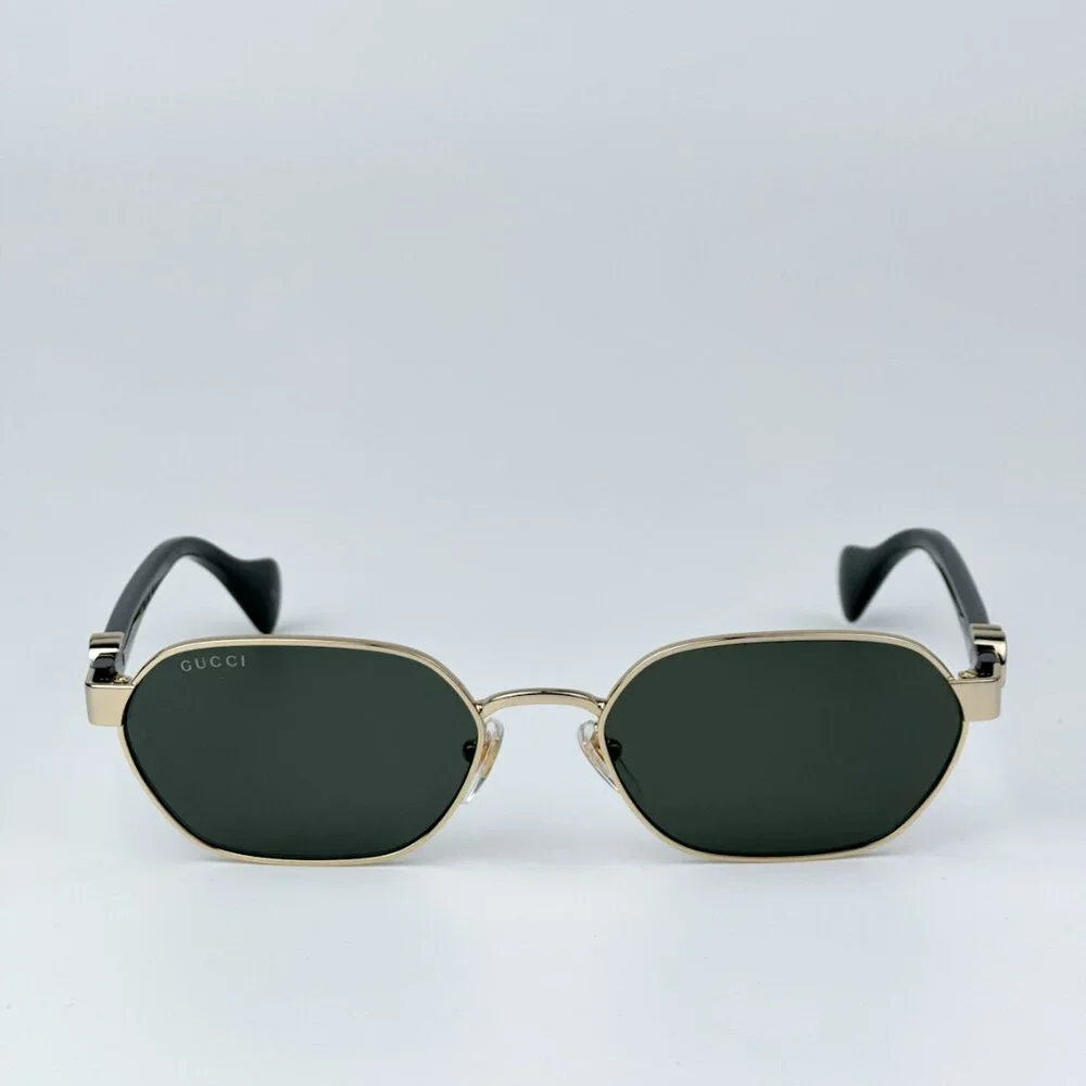 Gucci GG1593S 001 BRAND NEW Sunglasses Gold Grey Geometric Unisex
